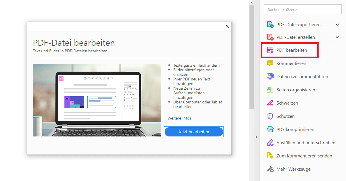 Den Umfang des Adobe Readers nutzen und PDF editieren